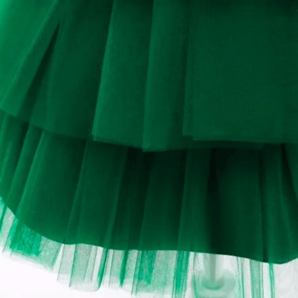 Vestidos De Fiestas Con Tul Y Volantes Para Niñas 1 A 5 Años Princesa Esmeralda image number 6.0
