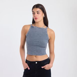 Polera Crop Ojetillos Sin Mangas Cuello Redondo Mujer Rolly Go