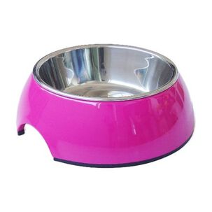 Plato Melamina S&oacute;lido Redondo Fucsia Talla S Perro