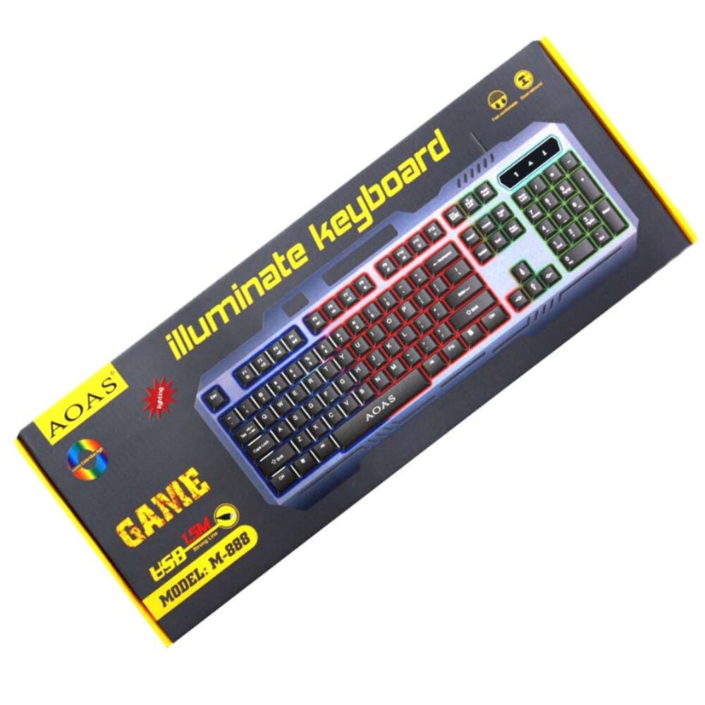 Teclado Mec&aacute;nico Aoas M888 Cable Usb Gamer Luces Rgb image number 0.0