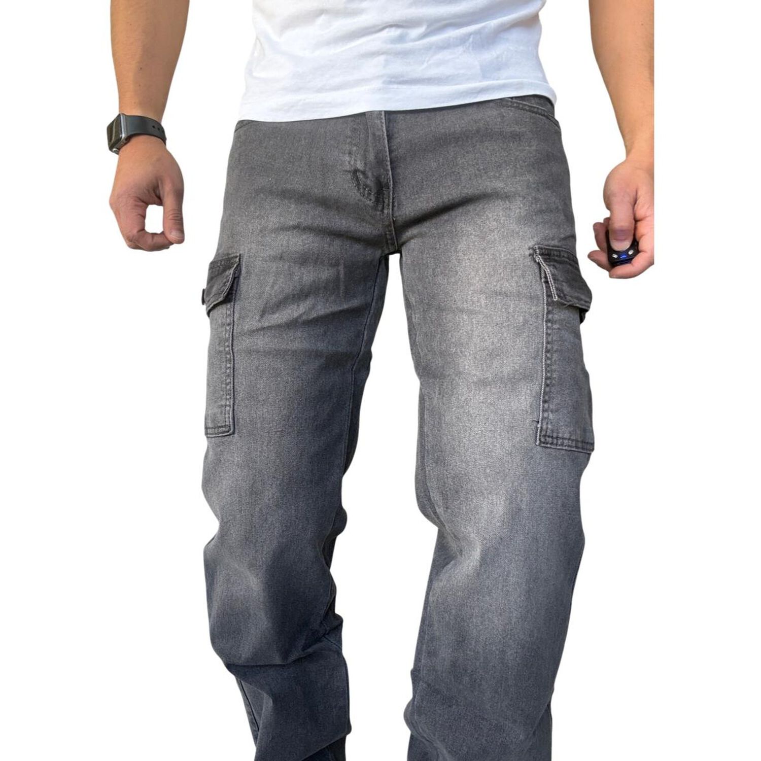 Jeans Cargo Recto Elasticado Stragth Fit Focalizado image number 12.0