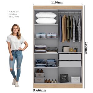 Cl&oacute;set Di Poretti Design Closet Paris / 4 Puertas, 4 Puertas / 2 Cajones