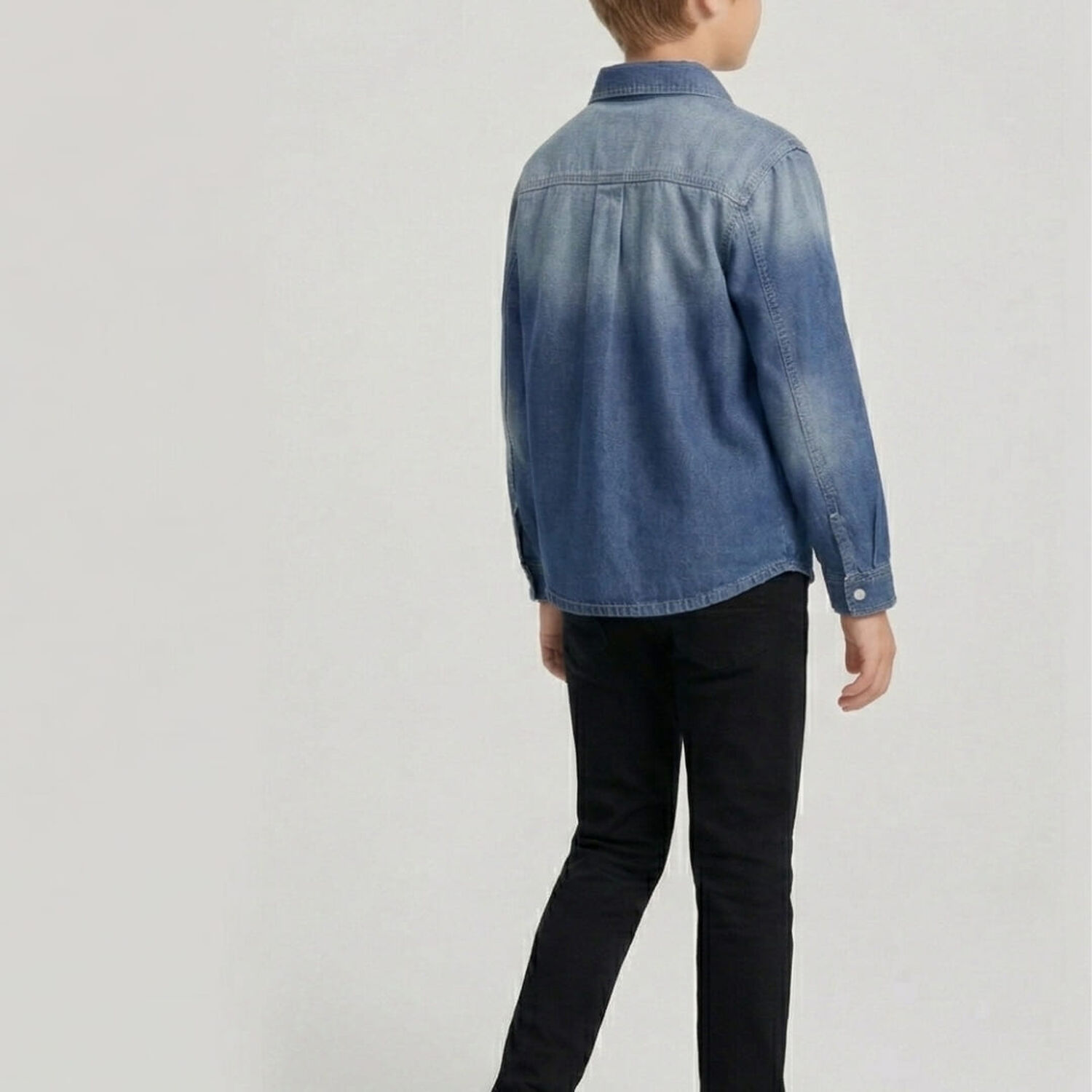 Sobrecamisa Mezclilla Ni&ntilde;o Denim Degradado Look Urbano image number 2.0