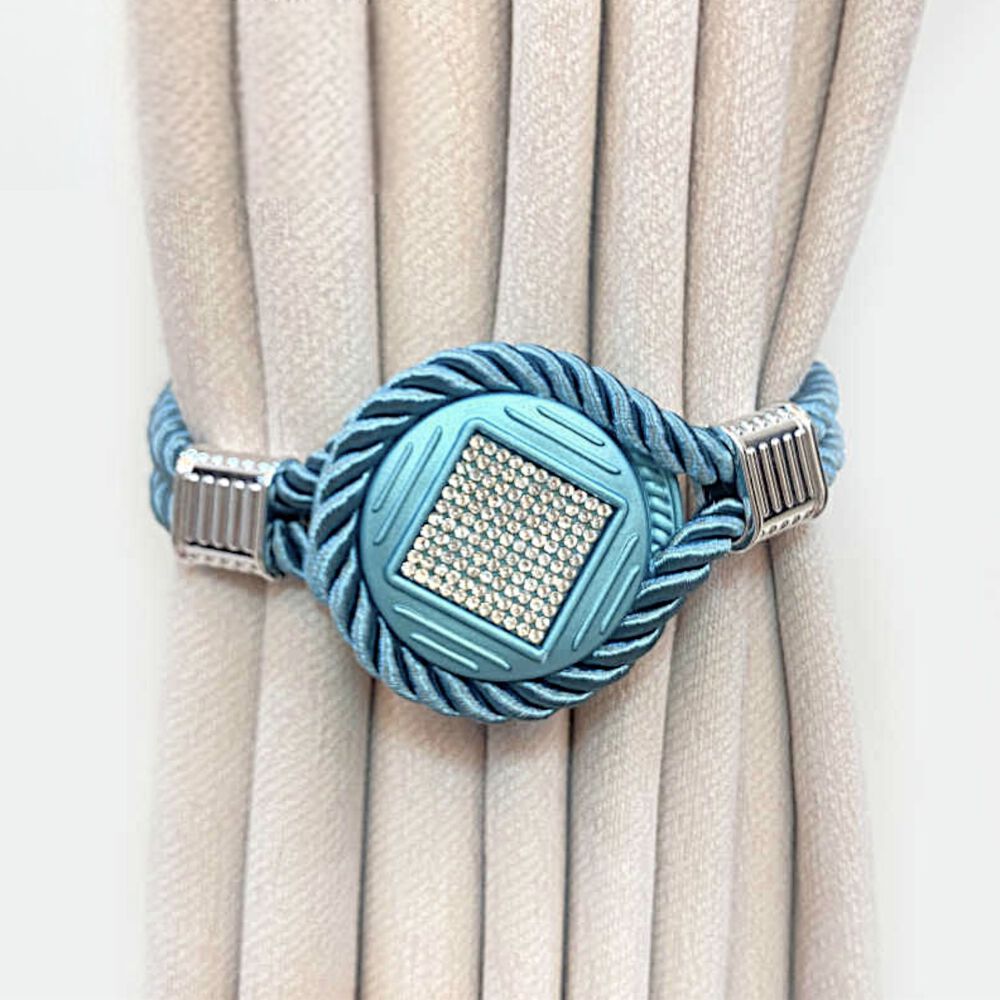 Pack De 02 Sujetadores Magn&eacute;ticos Para Cortinas Joyas Azul Petroleo image number 1.0