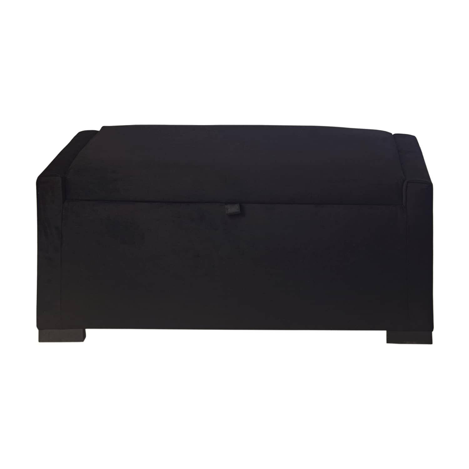 Banqueta Con Ba&uacute;l Leyzy Negro Felpa 40x55x105 Cm M&aacute;xima Design image number 0.0