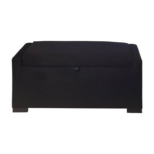 Banqueta Con Ba&uacute;l Leyzy Negro Felpa 40x55x105 Cm M&aacute;xima Design