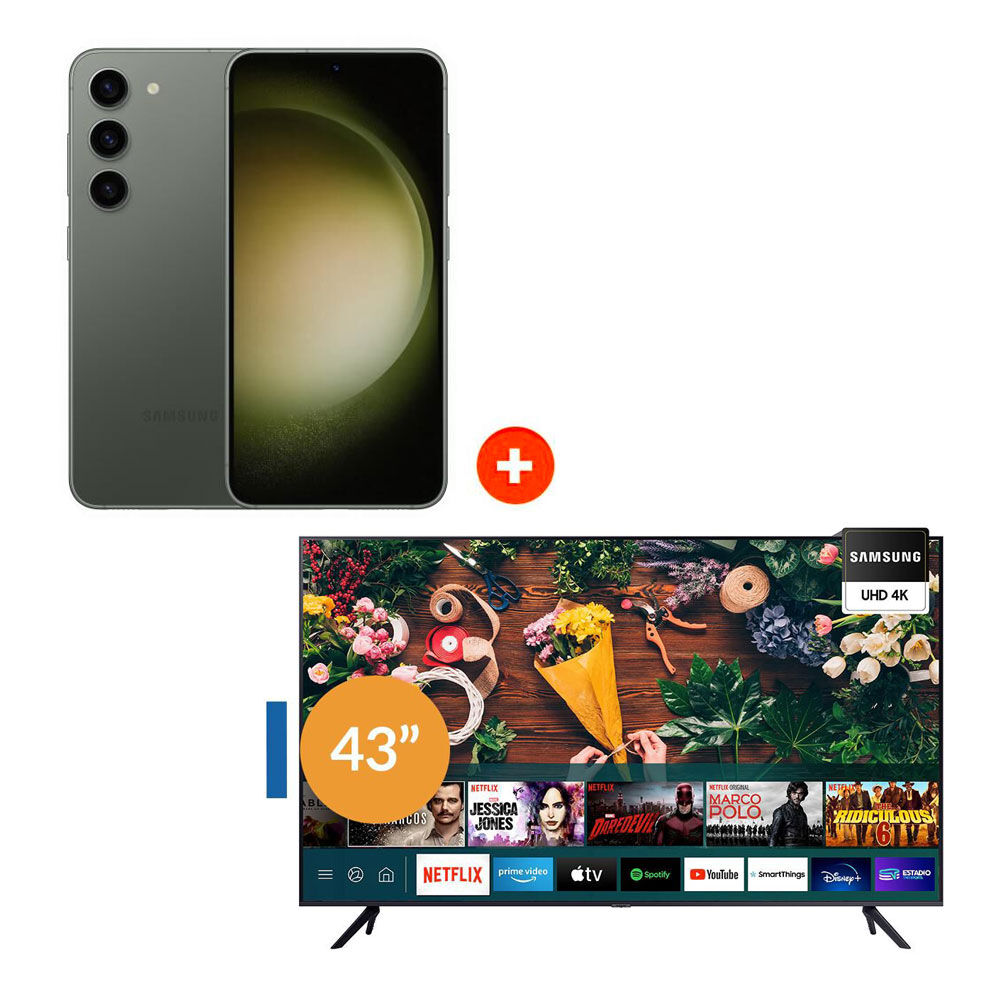 Smartphone Samsung Galaxy S23 128 GB + Smart TV 43" AU7090 image number 0.0