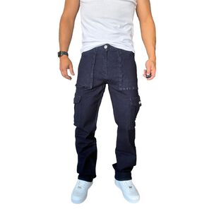 Jeans Cargo Elasticado Straight Fit Recto