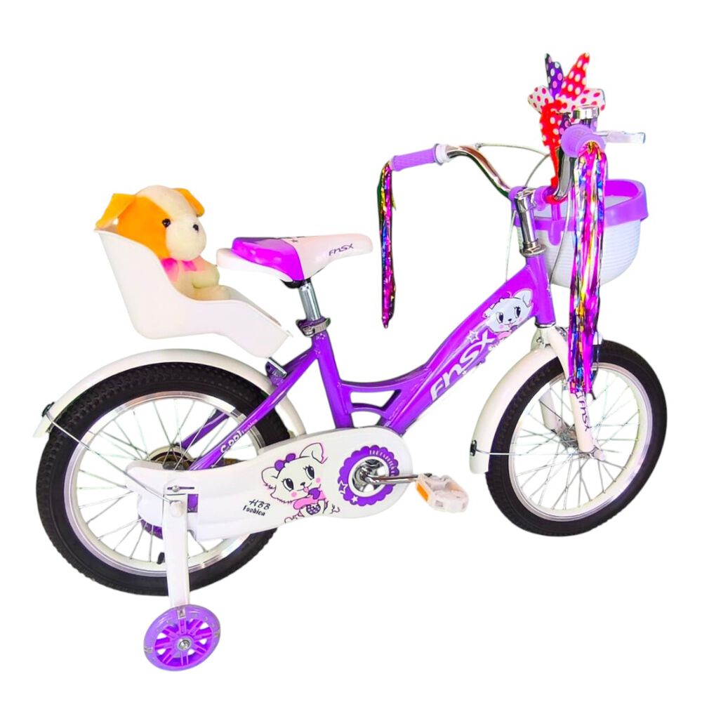 Bicicleta Aro 16 Infantil Con Peluchero Lila Fnsx image number 4.0