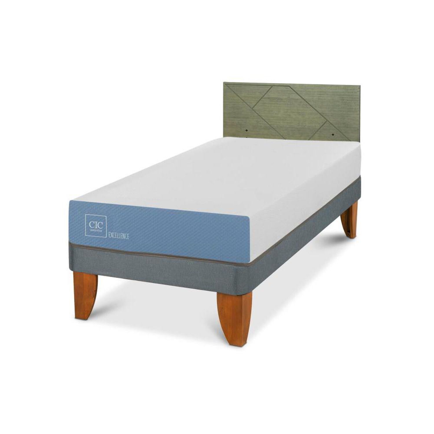 Cama Europea Cic Excellence / 1 Plaza / Base Normal + Respaldo image number 3.0