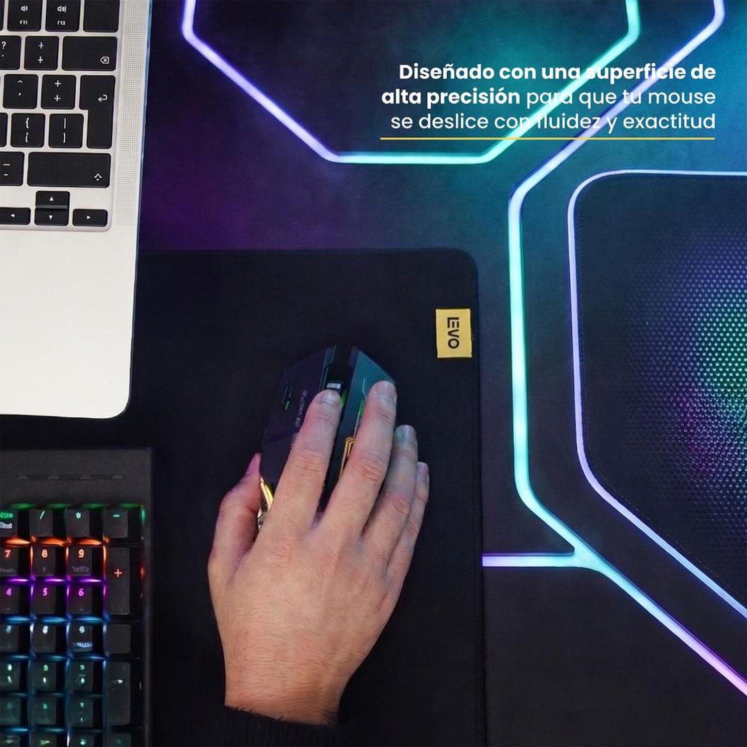 Mousepad Battlemat Xxl 90x40 Cm Antideslizante Negro Levo image number 4.0
