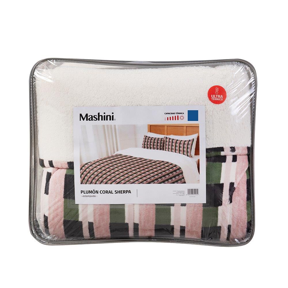 Plumon Coral Print Sherpa 2 Plazas Trama image number 4.0