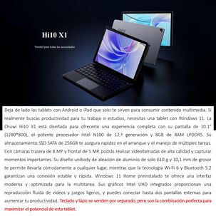 Chuwi Hi10 X1 - Tablet Windows 11 Con Procesador Intel N100 Y 8gb De Ram Chuwi Hi10 X1 - Tablet Windows 11 Con Procesador Intel N100 Y 8gb De Ram