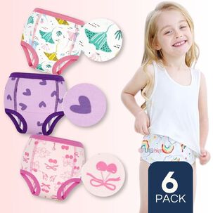 Pack 6 Calzón Pantys Niña Entrenamiento Algodón Absorbente Transpirable Cintura Elástica Pack 6 Calzón Pantys Niña Entrenamiento Algodón Absorbente Transpirable Cintura Elástica