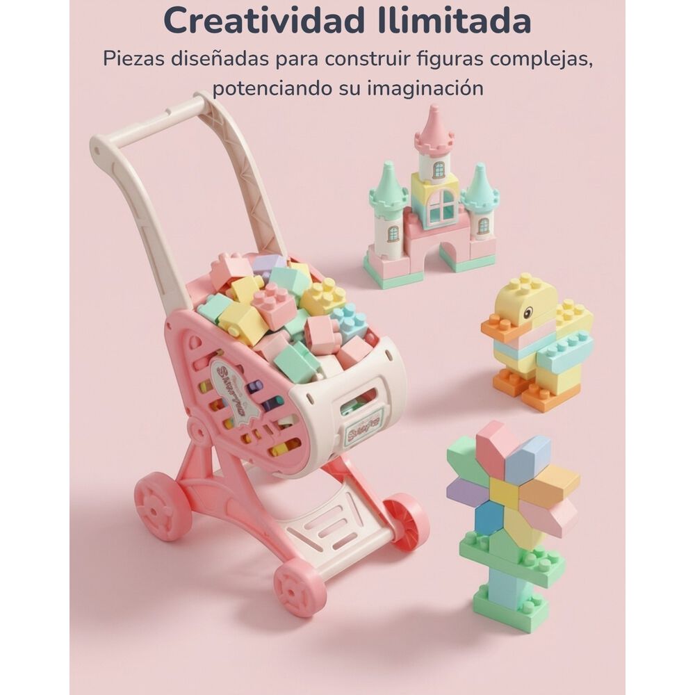 Carrito De Supermercado Con Bloques Armables Para Ni&ntilde;as image number 4.0
