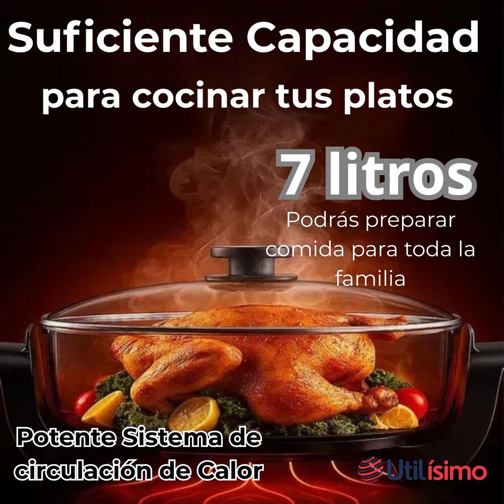 Sartén Eléctrico Multifuncional Antiadherente 1350w De Potencia image number 4.0