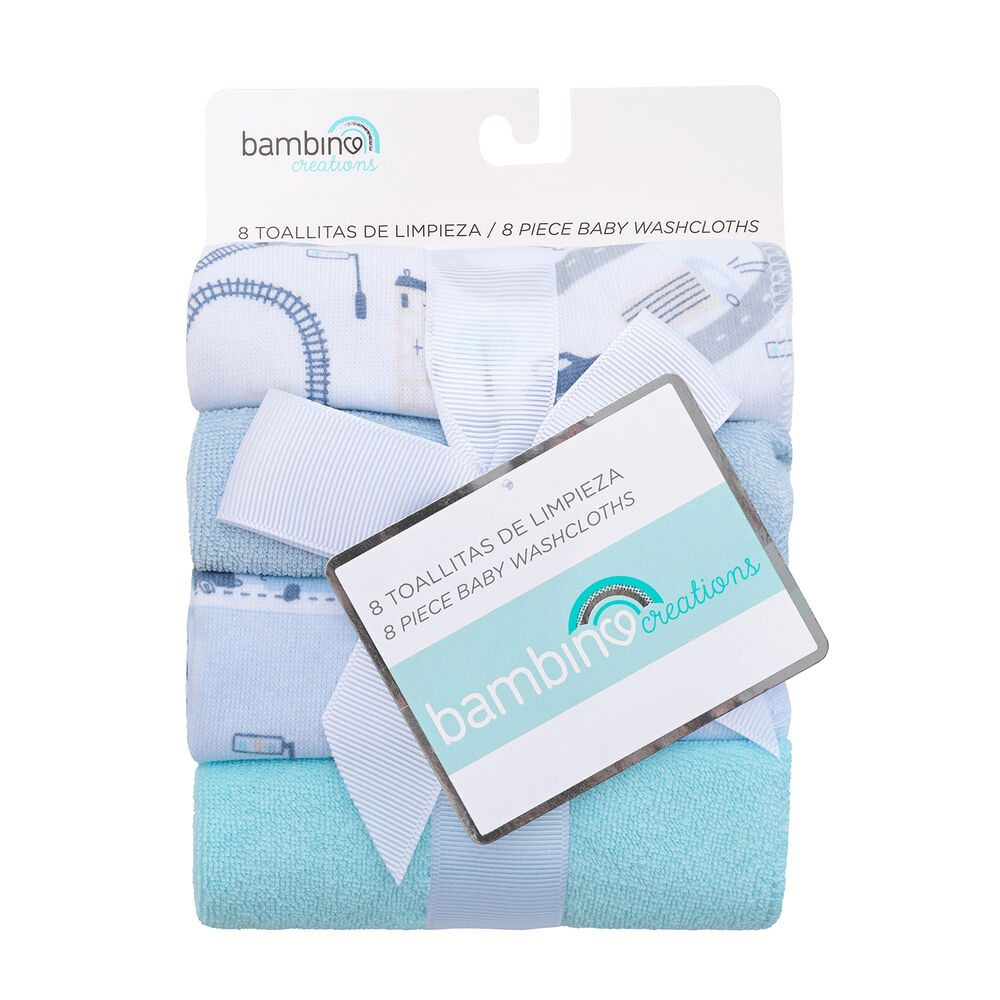 Set 8 Toallitas De Limpieza Celeste Transportes Niño image number 0.0