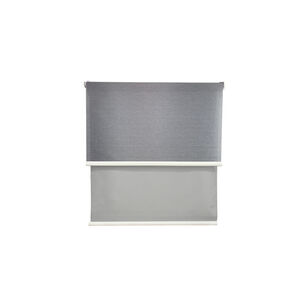 Cortina Roller Blackout Doble Tela Sin Cenefa 180x200 Gris