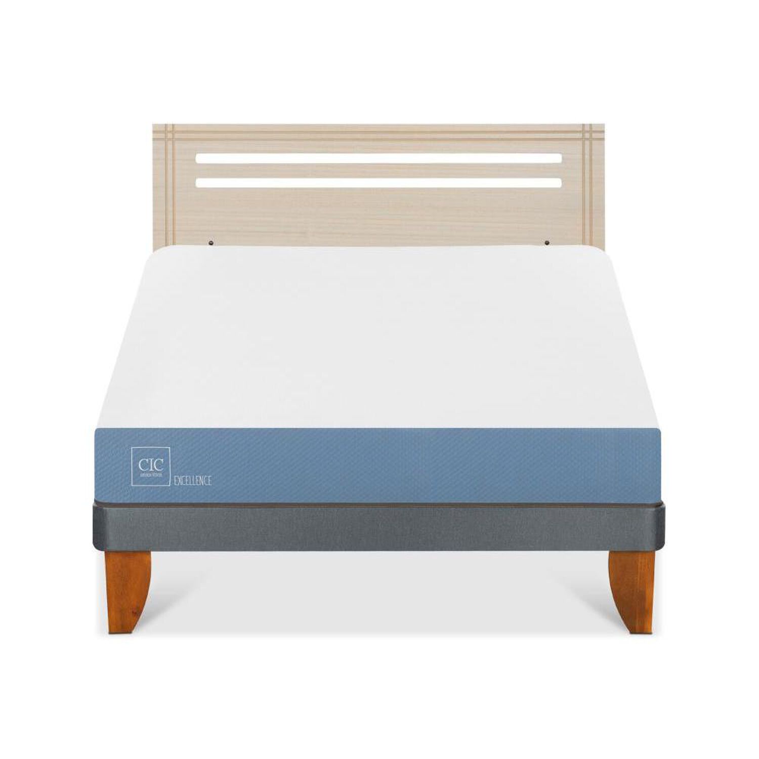 Cama Europea Cic Excellence / 2 Plazas / Base Normal + Respaldo image number 0.0