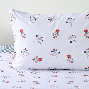 Juego De S&aacute;banas American Family Citrus Azul / 1.5 Plazas / 144 Hilos