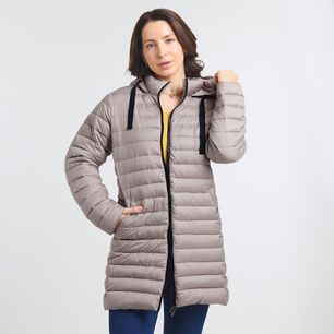 Parka Larga Cuello Alto Con Capucha Mujer Geeps