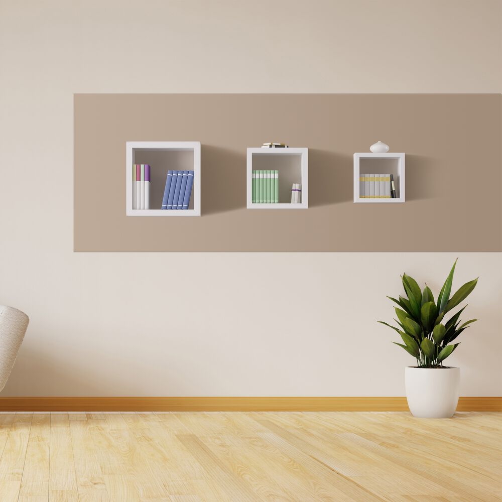 Repisa De 3 Cubos Decorativos 28-24-20cm Blancos - Brasforma image number 1.0