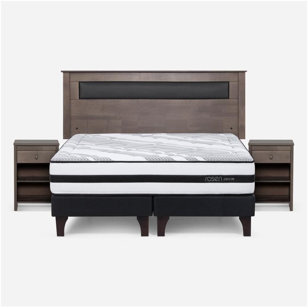 Cama Europea Rosen Driven / 2 Plazas / Base Dividida + Set De Maderas image number 0.0