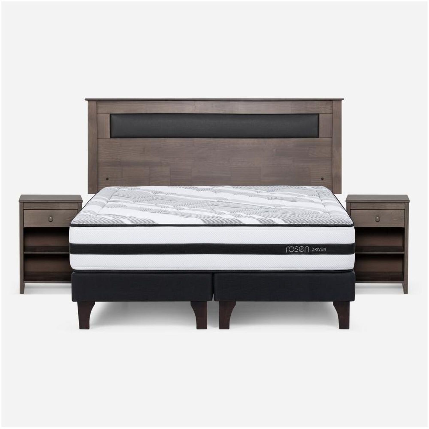 Cama Europea Rosen Driven / 2 Plazas / Base Dividida + Set De Maderas image number 0.0