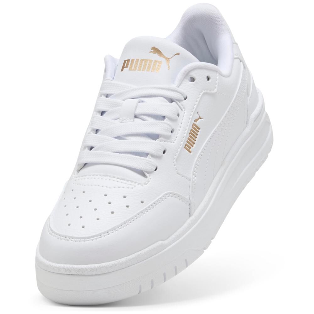 Zapatilla Urbana Unisex Puma Shuffle Downtown Lo Jr White- White- Gold image number 4.0