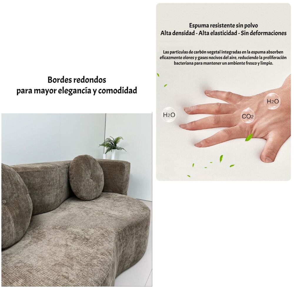 Sillon Sofa Cama Comprimido Combinable 200cm K25 Café image number 4.0