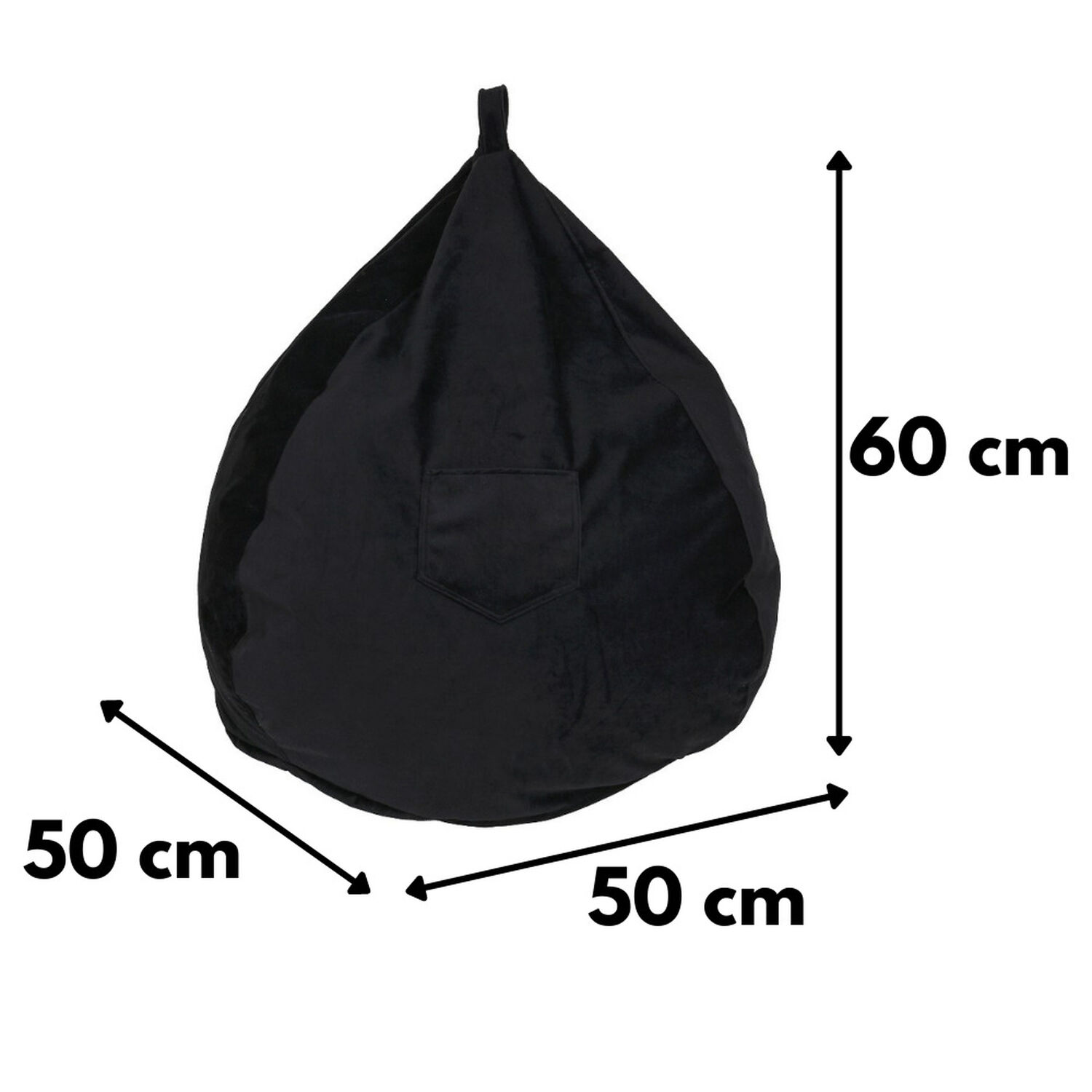 Pouf Pera Infantil Negro Felpa 60x50x50 Cm M&aacute;xima Design image number 4.0