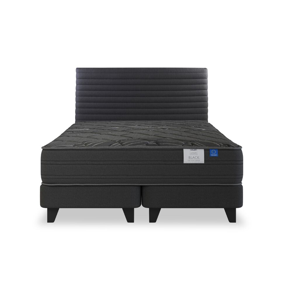 Cama Europea Flex Black / 2 Plazas / Base Dividida + Respaldo Modern image number 1.0