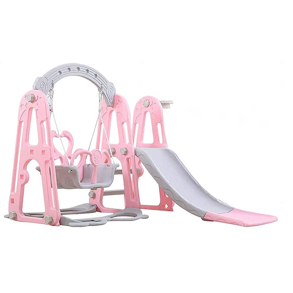 Columpio, Resbalín + Aro De Básquet Rosado image number 0.0