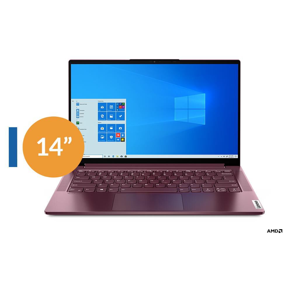 Notebook Lenovo Yoga Slim 7 / Orchid / Amd Ryzen 5 / 8 Gb Ram / Amd Radeon Graphics / 256 Gb Ssd / 14 " image number 0.0