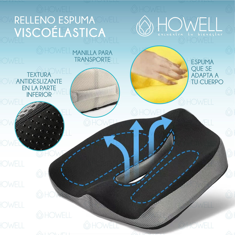 Cojín Ortopédico De Asiento Lumbar Howell Antideslizante image number 5.0