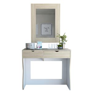 Mueble De Tocador + Espejo - Rovere / Blanco