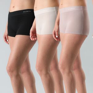 Pack 3x Calzones Boxer Short Algod&oacute;n Mujer Flores 25009-2