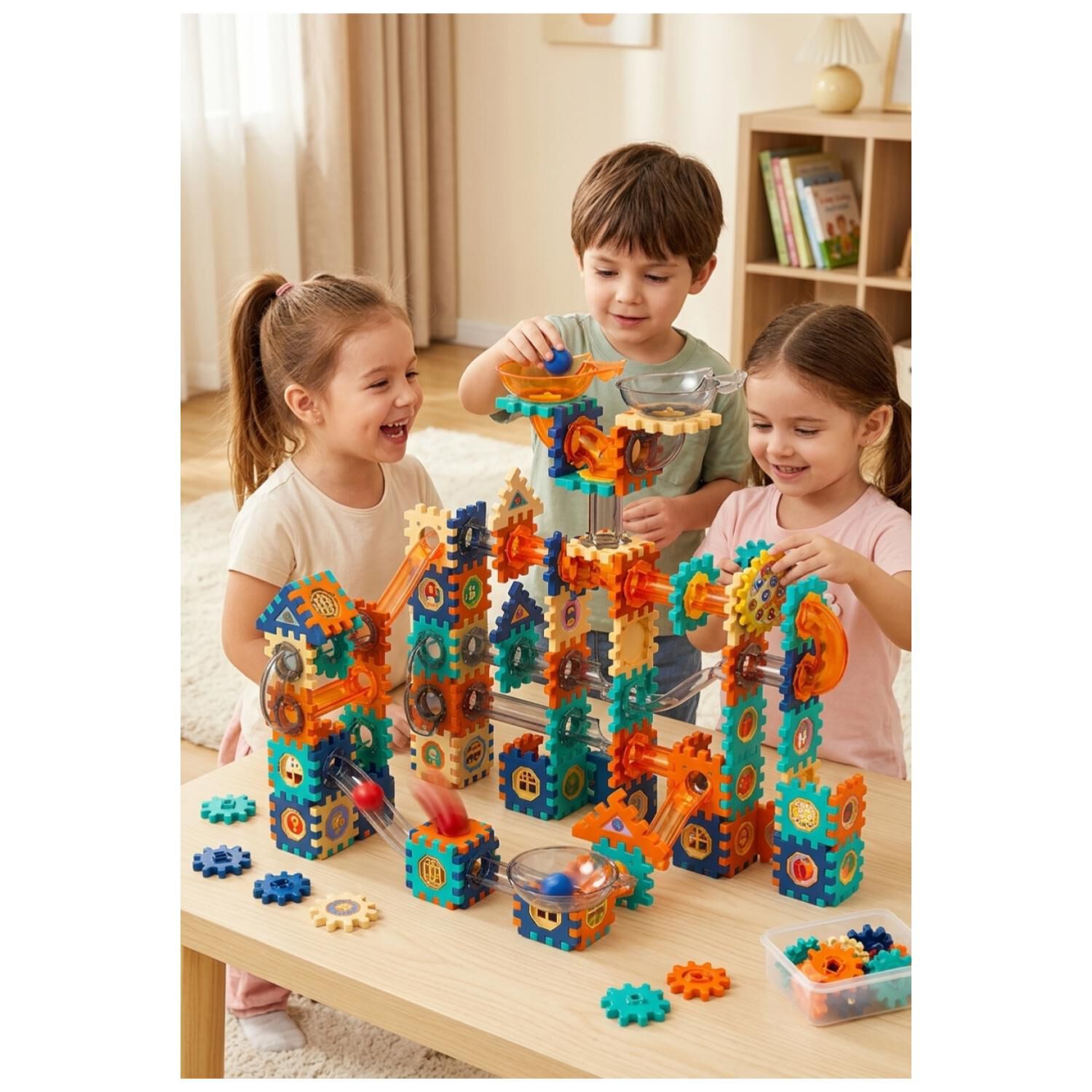 Juguete Bloques Magnetios Pistas De Bolitas 246pzas Infantil image number 2.0