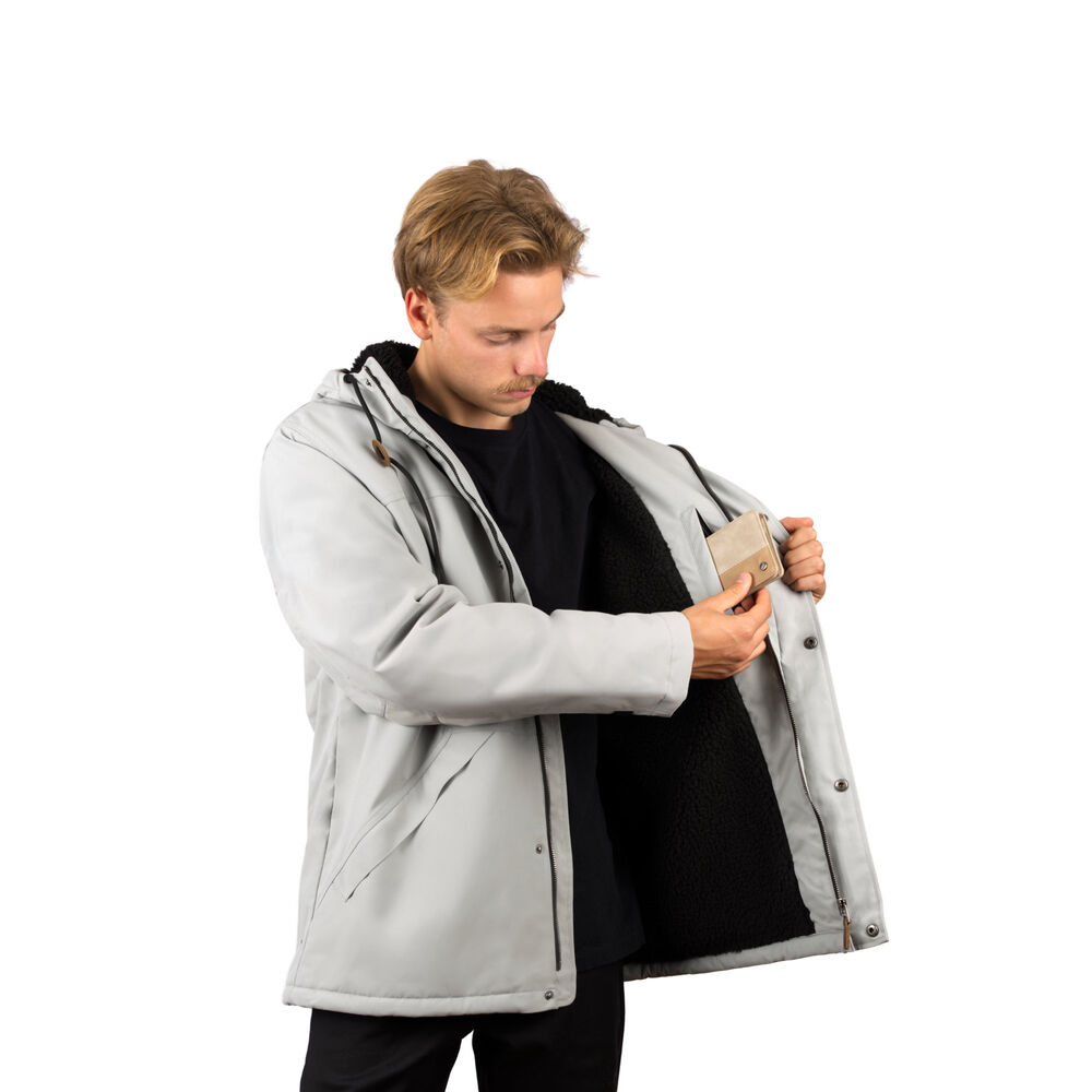 Chaqueta Impermeable Chiporro Unexplored V2 Gris Perla Hombre Falcone image number 3.0