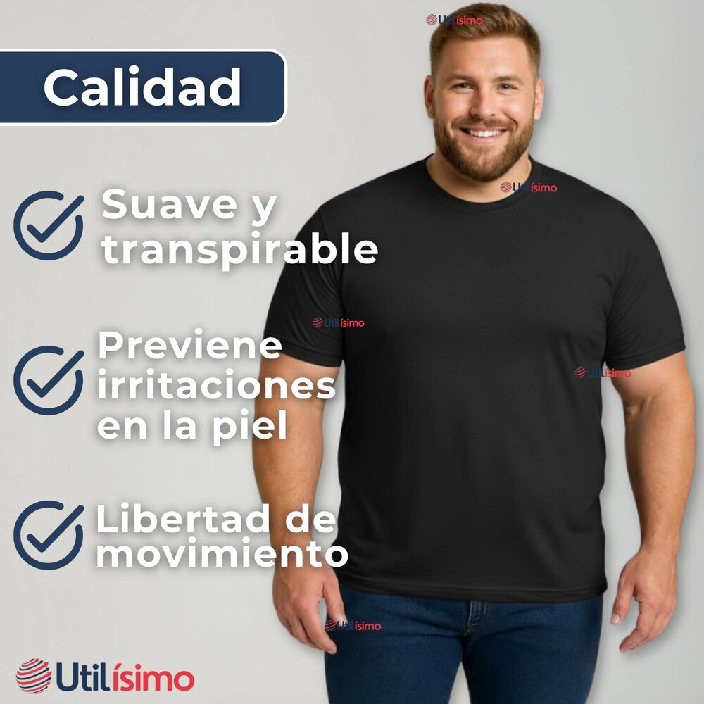 Polera Camiseta 100% Algodón Premium Manga Corta Básico Negro Hombre image number 7.0