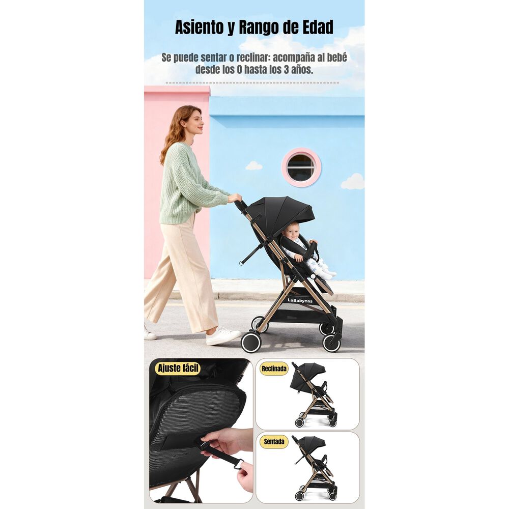 Coche De Paseo &Uacute;ltra Liviano 0-3 A&ntilde;os Gts Lubabycas image number 3.0