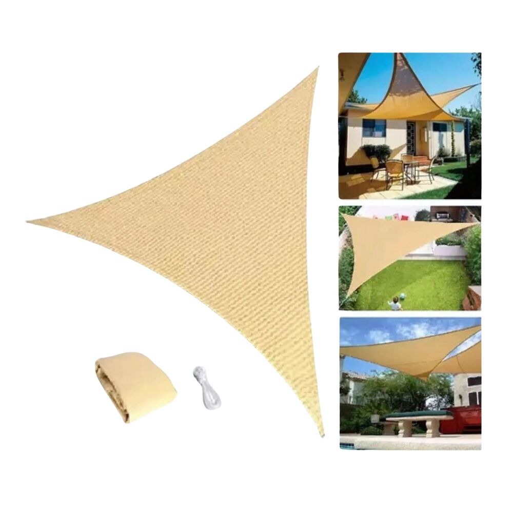 Toldo Vela Triangular De 3x3 Mts Lona Con Aros De Anclaje image number 1.0