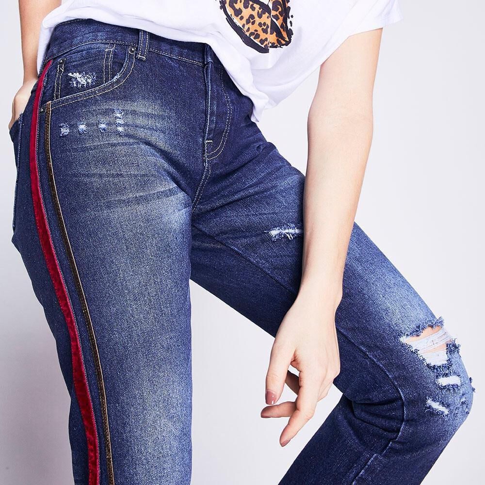 Jeans Mujer Boyfriend Lineas Laterales Freedom image number 3.0