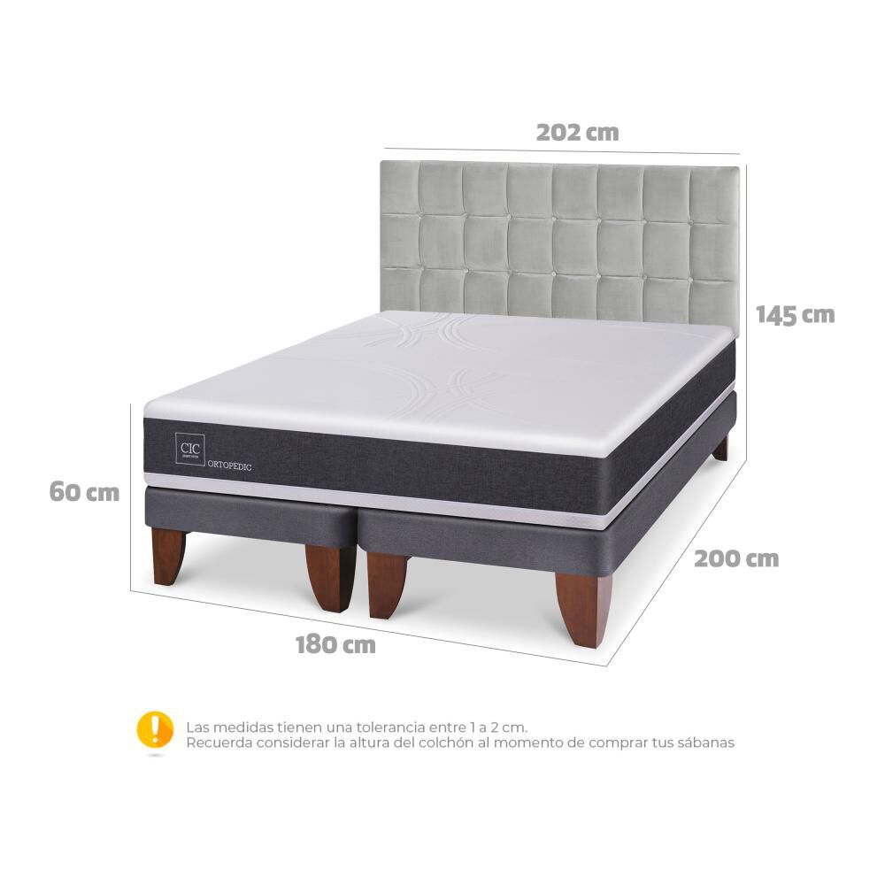Cama Europea Cic New Ortopedic / King / Base Dividida + Respaldo image number 5.0
