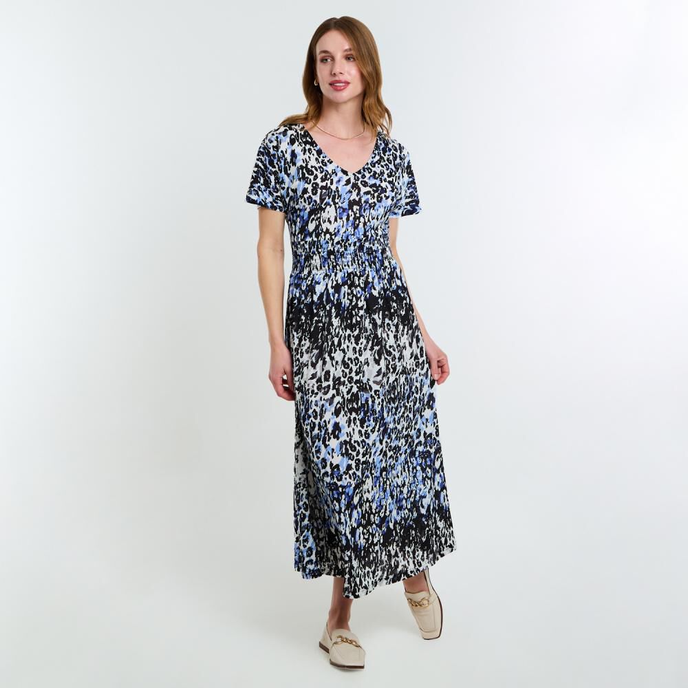 Vestido Largo Manga Corta Cuello V Mujer Lesage image number 0.0