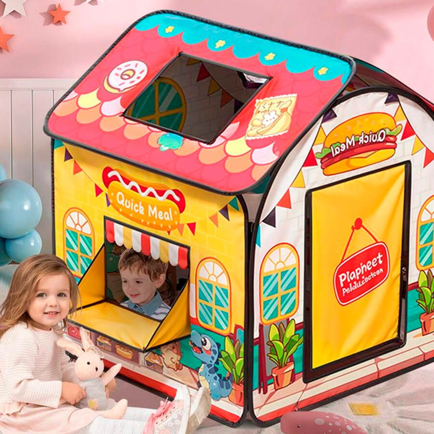 Carpa Casita Tienda Para Ni&ntilde;os Port&aacute;til Juguete Infantil image number 4.0