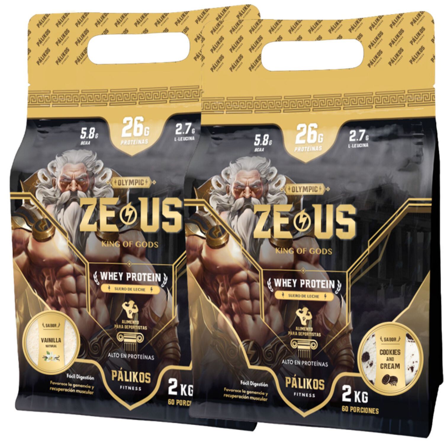 100% Whey Protein - 2 X Doypack De 2kg (cookies And Creams Y Vainilla) image number 0.0