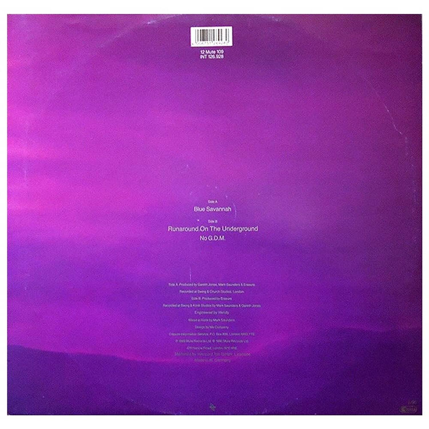 Erasure - Blue Savannah | 12" Maxi Single Vinilo Usado image number 1.0