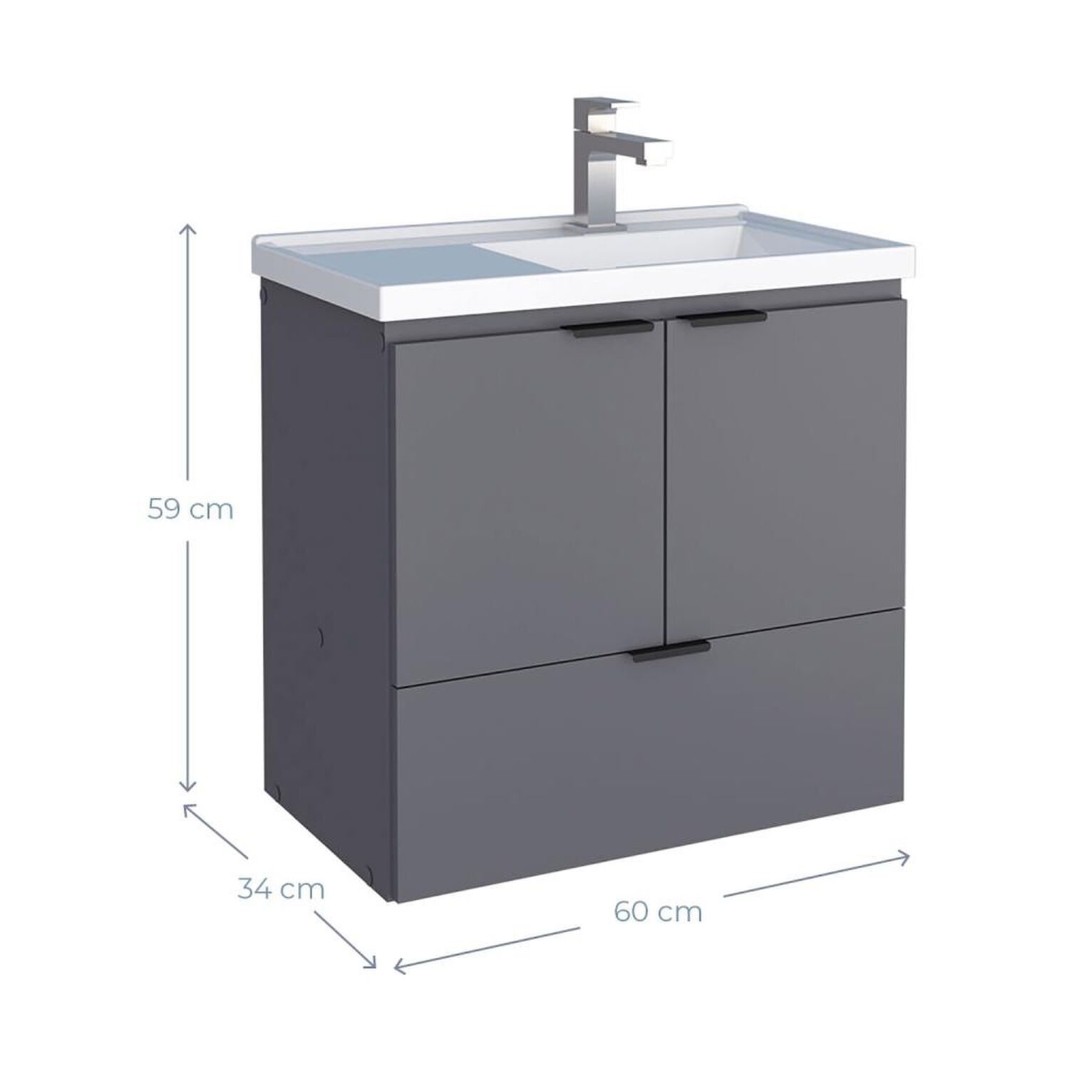 Vanitorio Vekkahome Lis Grey / 2 Puertas image number 2.0