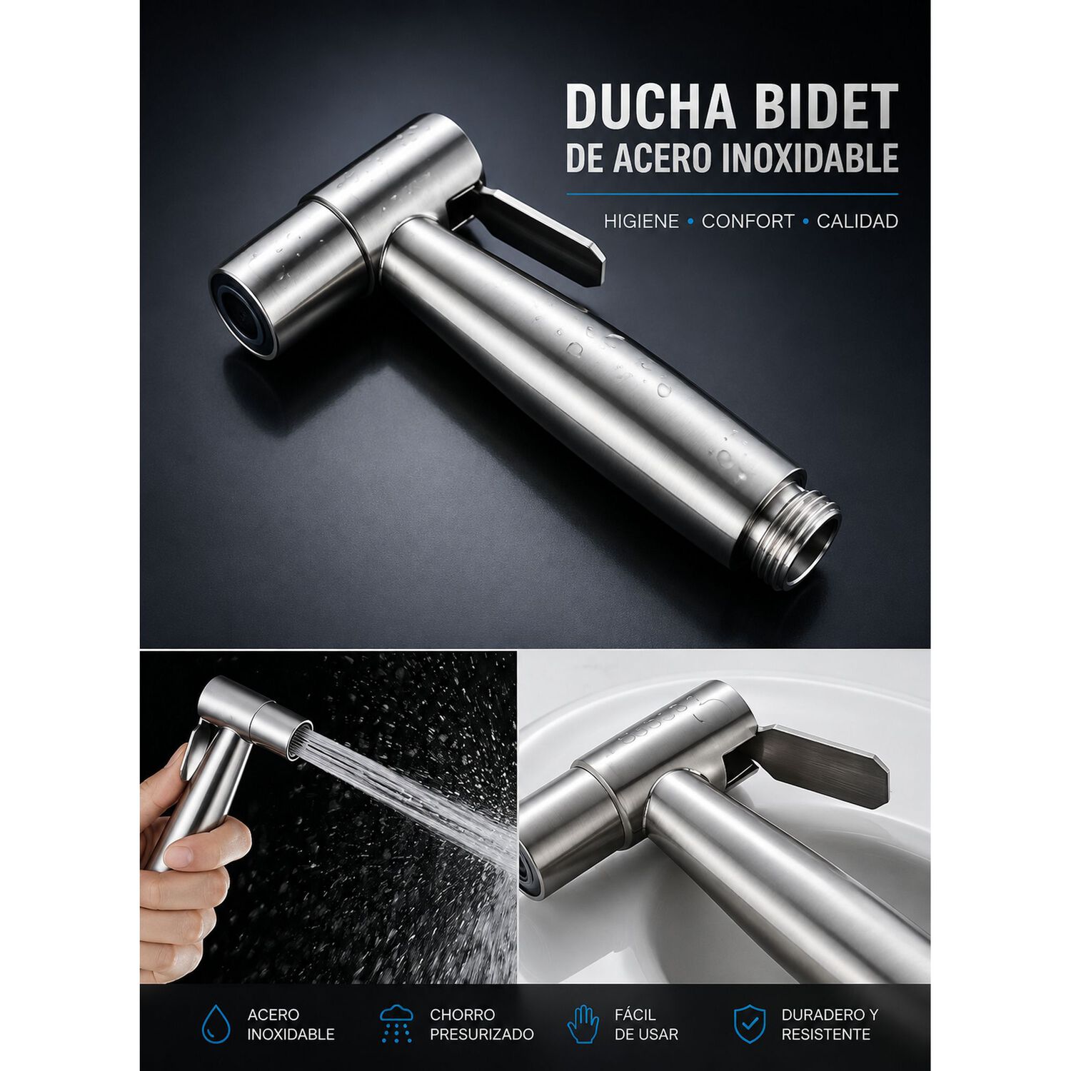 Ducha Bidet Para Wc Con Manguera Set Ba&ntilde;o Bathland image number 4.0